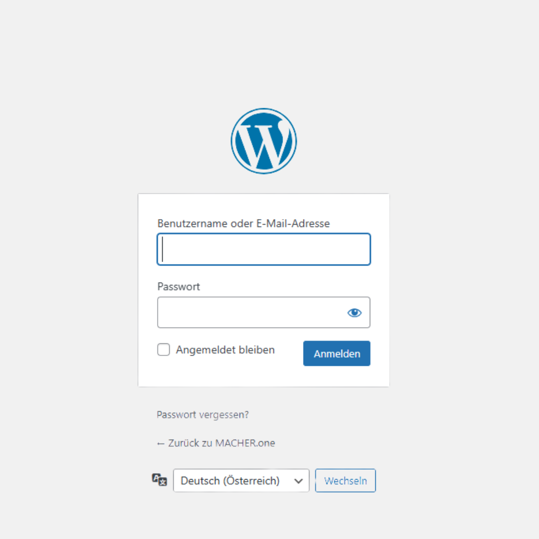 Default WordPress Login-Seite